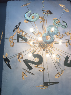  SimoEng HAND MADE BRASS NUMBERS SPUTNIK CHANDELIER - 2666705