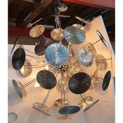  SimoEng Handmade Hammered Sputnik Chandelier in Kromo Discs Italian Made - 4209098