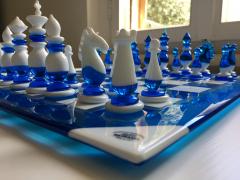  SimoEng Handmade Italian Murano Art Glass Chess Board Italian Glass 33 Pieces - 2830756