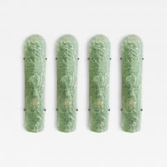  SimoEng Impressive Hammered Green Graniglia Murano Glass Wall Sconces Set of 4 - 4759370