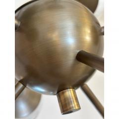  SimoEng Italian Burnished Sputnik Chandelier in Milky White Swirl Style Murano Glass - 4208935