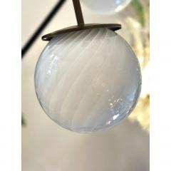  SimoEng Italian Burnished Sputnik Chandelier in Milky White Swirl Style Murano Glass - 4208939