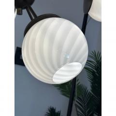  SimoEng Italian Burnished Sputnik Chandelier in Milky White Swirl Style Murano Glass - 4208940