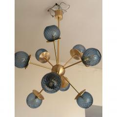  SimoEng Italian Chandelier Sputnik in Murano Style Glass Blue Balloton  - 4209401