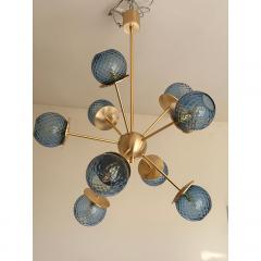  SimoEng Italian Chandelier Sputnik in Murano Style Glass Blue Balloton  - 4209406
