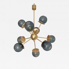  SimoEng Italian Chandelier Sputnik in Murano Style Glass Blue Balloton  - 4209886