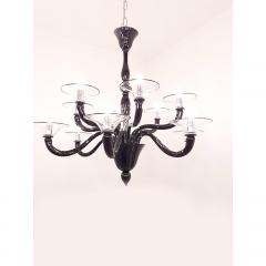  SimoEng Italian Contemporary Black Murano Style Glass Chandelier - 4030418