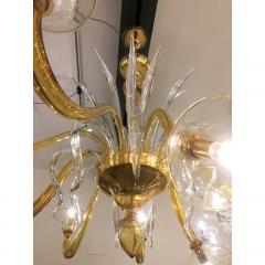  SimoEng Italian Contemporary Yellow Murano Style Glass Chandelier - 4086811