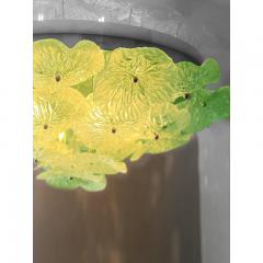  SimoEng Italian Green Floreal Murano Glass Flush Mount in Mid Century Modern Style - 3759480