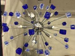  SimoEng Italian Handmade Blue Murano Glass Sputnik Chandelier - 2827540