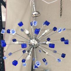  SimoEng Italian Handmade Blue Murano Glass Sputnik Chandelier - 2827541