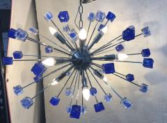  SimoEng Italian Handmade Blue Murano Glass Sputnik Chandelier - 2827542