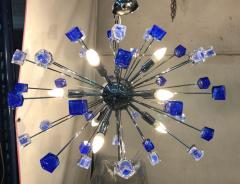  SimoEng Italian Handmade Blue Murano Glass Sputnik Chandelier - 2827543