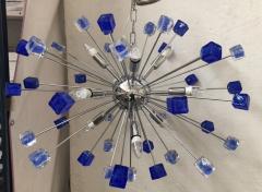  SimoEng Italian Handmade Blue Murano Glass Sputnik Chandelier - 2827545