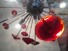  SimoEng Italian Handmade Murano Glass Red Sputnik Chandelier - 2825031