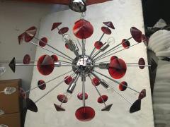  SimoEng Italian Handmade Murano Glass Red Sputnik Chandelier - 2825032