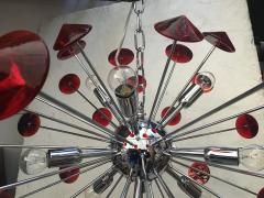  SimoEng Italian Handmade Murano Glass Red Sputnik Chandelier - 2825033