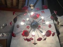  SimoEng Italian Handmade Murano Glass Red Sputnik Chandelier - 2825034