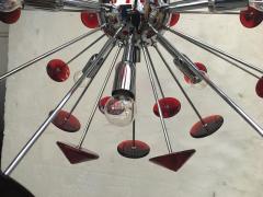  SimoEng Italian Handmade Murano Glass Red Sputnik Chandelier - 2825035