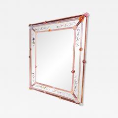  SimoEng Italian Men and Women Murano Style Glass Floreal Hand Carving Mirror - 4087416