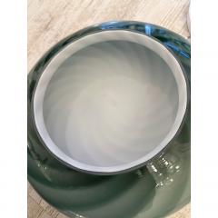  SimoEng Italian Milky White and Green Swirls Murano Glass Flush Mount or Wall Sconce - 4207488