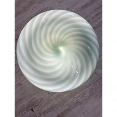  SimoEng Italian Milky White and Green Swirls Murano Glass Flush Mount or Wall Sconce - 4207489