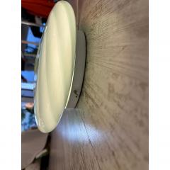  SimoEng Italian Milky White and Green Swirls Murano Glass Flush Mount or Wall Sconce - 4207491