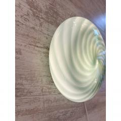  SimoEng Italian Milky White and Green Swirls Murano Glass Flush Mount or Wall Sconce - 4207493