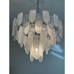  SimoEng Italian Murano Style Glass Chandelier Clear and Frosted Art Deco - 4086738