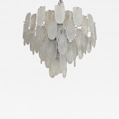  SimoEng Italian Murano Style Glass Chandelier Clear and Frosted Art Deco - 4087417