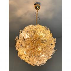  SimoEng Italian Murano Style Glass Chandelier Sputnik in Gold and Clear and Gold Flowers - 4086744
