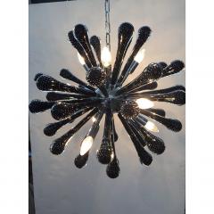  SimoEng Italian Murano Style Glass Sputnik Gold With Black Drops Chandelier - 4086843