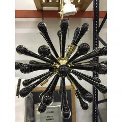  SimoEng Italian Murano Style Glass Sputnik Gold With Black Drops Chandelier - 4086845