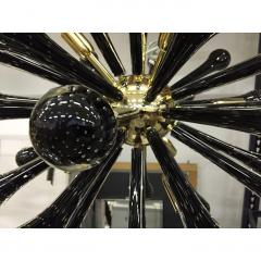 SimoEng Italian Murano Style Glass Sputnik Gold With Black Drops Chandelier - 4086849