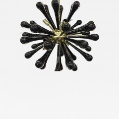  SimoEng Italian Murano Style Glass Sputnik Gold With Black Drops Chandelier - 4087433