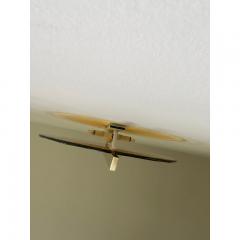  SimoEng Italian Wall Light in Amber Murano Glass Disc and Brass Metal Frame - 3607081