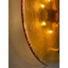  SimoEng Italian Wall Light in Amber Murano Glass Disc and Brass Metal Frame - 3607086
