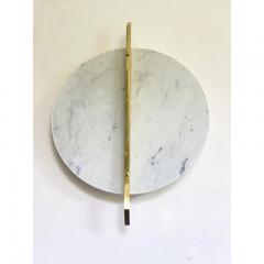  SimoEng Italian Wall Light in White Carrara Marble Disc and Brass Metal Frame by Simoeng - 3606898