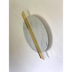  SimoEng Italian Wall Light in White Carrara Marble Disc and Brass Metal Frame by Simoeng - 3606899
