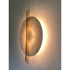  SimoEng Italian Wall Light in White Carrara Marble Disc and Brass Metal Frame by Simoeng - 3606902