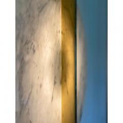  SimoEng Italian Wall Light in White Carrara Marble Disc and Brass Metal Frame by Simoeng - 3606903