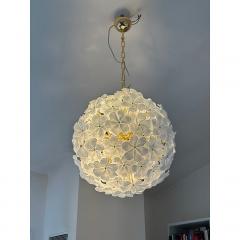  SimoEng Italian White Flowers Murano Style Glass Sputnik Chandelier - 4209409