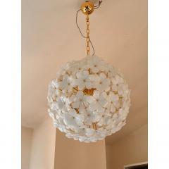  SimoEng Italian White Flowers Murano Style Glass Sputnik Chandelier - 4209411