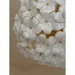  SimoEng Italian White Flowers Murano Style Glass Sputnik Chandelier - 4209412