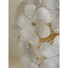  SimoEng Italian White Flowers Murano Style Glass Sputnik Chandelier - 4209415