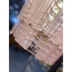  SimoEng Lantern in Pink Transparent and Sanded Murano Glass in Barovier E Toso Style - 3610029
