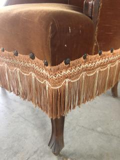  SimoEng Late 20th Century Walnut With Velvet Dralon Armchair - 2827439