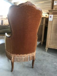  SimoEng Late 20th Century Walnut With Velvet Dralon Armchair - 2827441