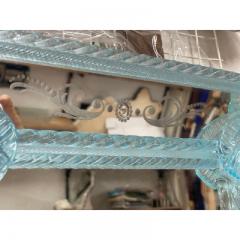  SimoEng Light Blue Floreal Hand Carving Mirror in Murano Glass Style - 3345733