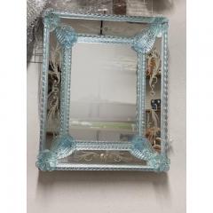  SimoEng Light Blue Floreal Hand Carving Mirror in Murano Glass Style - 3345735